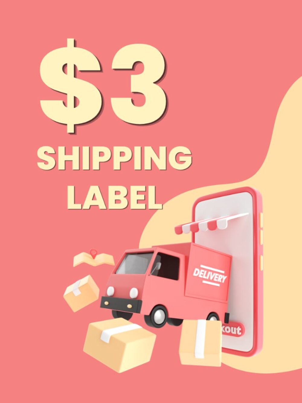 $3 SHIPPING LABEL